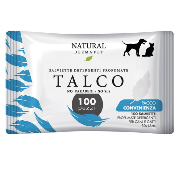 Wet Dog & Cat Wipes with Talcum Scent – Big Pack 100pcs