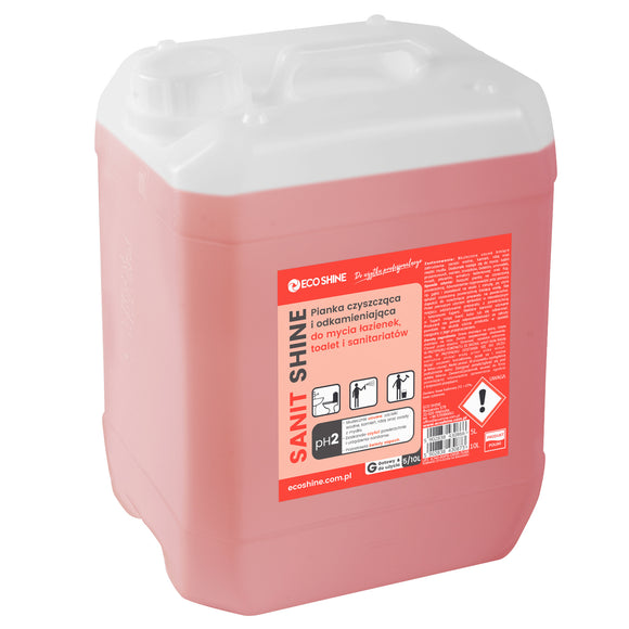 Eco Shine Sanit Shine Cleaning and Descaling Foam – Powerful Bathroom Formula, 5L Bulk Size