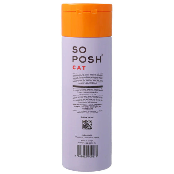 So Posh Satin Magic Cat Shampoo 200ml – Moisturizing Concentrate, Revives Dry and Dull Coats
