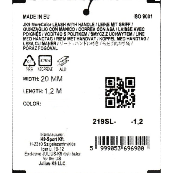 Julius-K9 MoreColor Pretty Leash 120cm – Neoprene Handle, Floral Pattern, Durable Tape