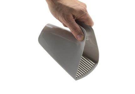 Record Scoop Litter – Gray Sifting Litter Scoop with Fine Mesh Sieve, Durable Plastic