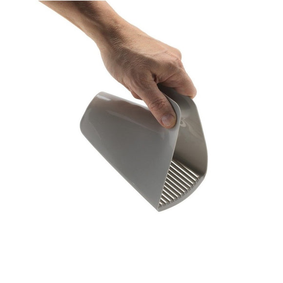 Record Scoop Litter – Gray Sifting Litter Scoop with Fine Mesh Sieve, Durable Plastic