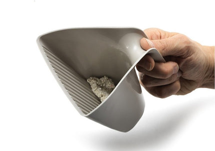 Record Scoop Litter – Gray Sifting Litter Scoop with Fine Mesh Sieve, Durable Plastic