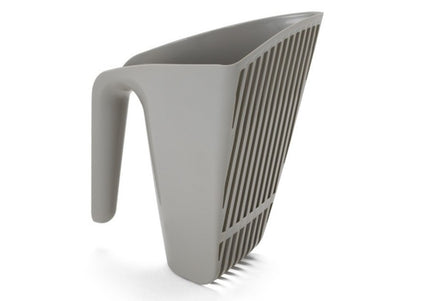 Record Scoop Litter – Gray Sifting Litter Scoop with Fine Mesh Sieve, Durable Plastic