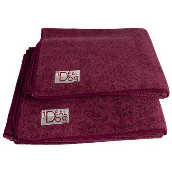 Chadog Microfibre Towels – Set of 2 Highly Absorbent Burgundy Small Towels