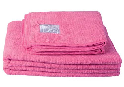Chadog Microfibre Towels – Set of 2 Highly Absorbent Pink Microfiber Towels, Small Size