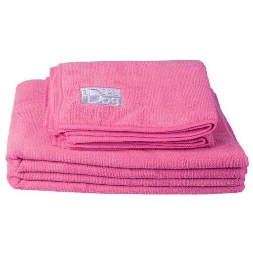 Chadog Microfibre Towels – Set of 2 Highly Absorbent Pink Microfiber Towels, Small Size