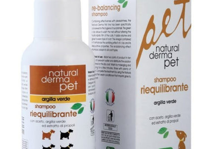 Natural Derma Pet Rebalancing Dog Shampoo – Green Clay, Vinegar, Propolis, Gentle Cleansing Formula