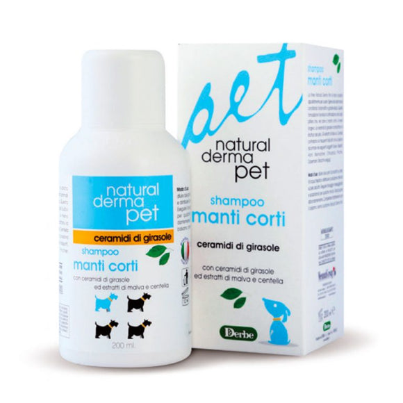 Natural Derma Pet Short Hair Dog Shampoo – Sunflower Ceramides and Mallow, Nourishing Formula