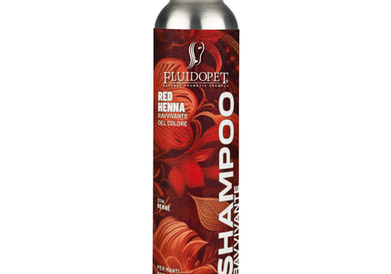 FluidoPet Henna Natural Shampoo – Color-Enhancing Formula for Red, Ginger, Mahogany, Golden, Brown Coats, 1:20 Concentrate, 150ml
