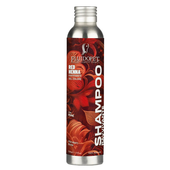 FluidoPet Henna Natural Shampoo – Color-Enhancing Formula for Red, Ginger, Mahogany, Golden, Brown Coats, 1:20 Concentrate, 150ml
