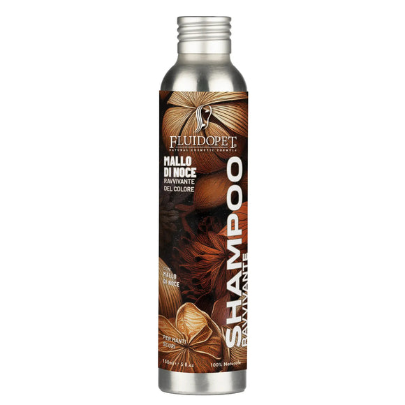 FluidoPet Mallo Di Noce Natural Shampoo – Color-Enhancing Concentrate for Black and Dark Coats, 150ml