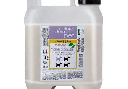 Natural Derma Pet White Coats Shampoo – Brightening Formula with UV Protection, Enhances Shine