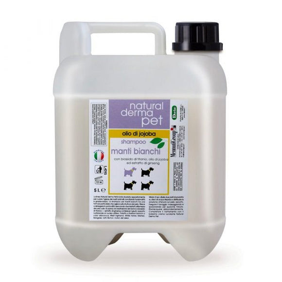 Natural Derma Pet White Coats Shampoo – Brightening Formula with UV Protection, Enhances Shine