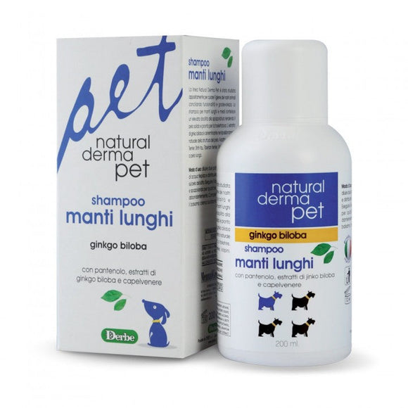 Natural Derma Pet Long Hair Dog Shampoo – Detangling Formula with Panthenol and Ginkgo Extract