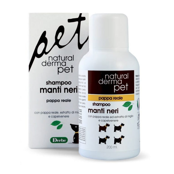 Natural Derma Pet Shine Enhancing Dog Shampoo – Black Coat Formula with Royal Jelly and Maidenhair Fern