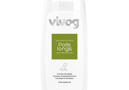 Vivog Poils Longs Shampoo – Jojoba Oil Formula for Long Coats, 200ml Bottle