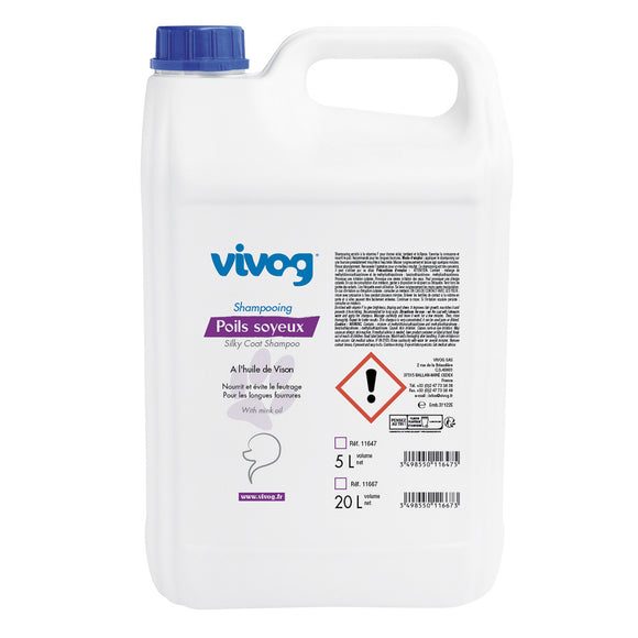 Vivog Poils Soyeux Long Hair Shampoo with Mink Oil and Vitamin F, 5L – Nourishing Formula