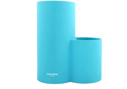 Shernbao Double Cylinder Scissor Holder – Dual-Compartment Organizer for Grooming Tools, Purple