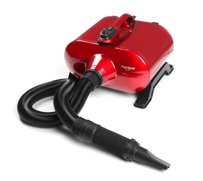 Shernbao Typhoon Red Stand Dryer 3000W – Dual Motor High-Power Grooming Dryer, 150 L/s Airflow