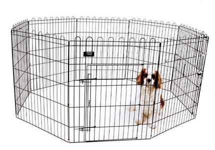 Show Tech X Pen Metal Puppy Playpen – 8 Panel Dog Fence, 61cm Height, Durable Design