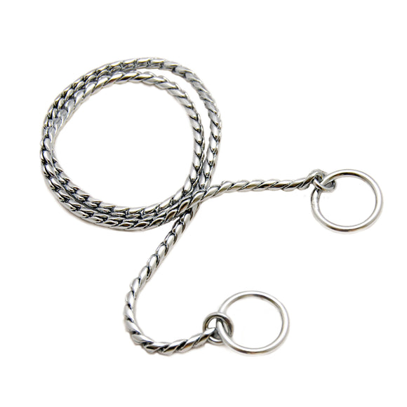 Show Tech Snake Chain Silver – Elegant Silver Metal Exhibition Chain, 60cm Durable Design