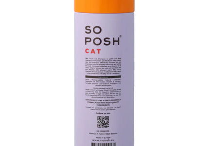 So Posh Silky Touch Cat Shampoo 200ml – Concentrated Formula for Long-Haired Coats, 1:10 Dilution