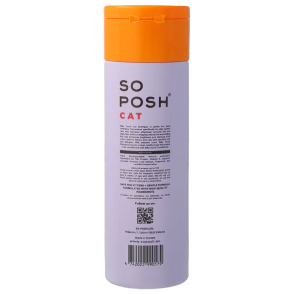 So Posh Silky Touch Cat Shampoo 200ml – Concentrated Formula for Long-Haired Coats, 1:10 Dilution