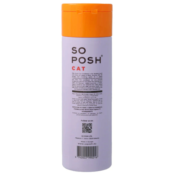 So Posh Silky Touch Cat Conditioner 200ml – Smoothing Concentrate for Long Coats, 1:10 Dilution