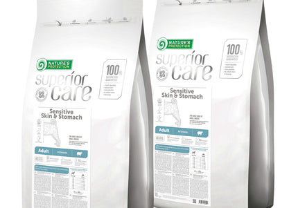 Nature's Protection Superior Care Sensitive Skin and Stomach Lamb Dry Food, 2x10kg – Hypoallergenic Formula for Adult Dogs