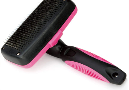 Bugalugs Slicker Brush – Retractable Pin Grooming Tool with Ergonomic Handle, Tangle Removal