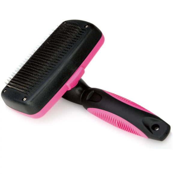 Bugalugs Slicker Brush – Retractable Pin Grooming Tool with Ergonomic Handle, Tangle Removal