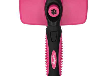 Bugalugs Slicker Brush – Retractable Pin Grooming Tool with Ergonomic Handle, Tangle Removal