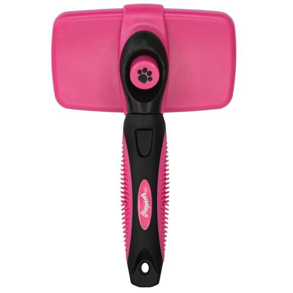 Bugalugs Slicker Brush – Retractable Pin Grooming Tool with Ergonomic Handle, Tangle Removal