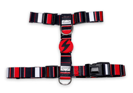 Dashi Slide Back Harness – Striped Pattern, Medium Size, Secure and Comfortable Fit