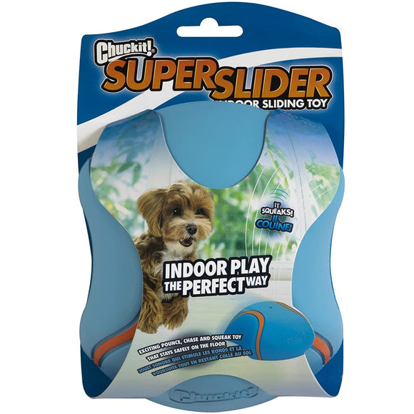 Chuckit! Indoor Super Slider Rubber Toy – Durable Squeaker Pusher for Active Play