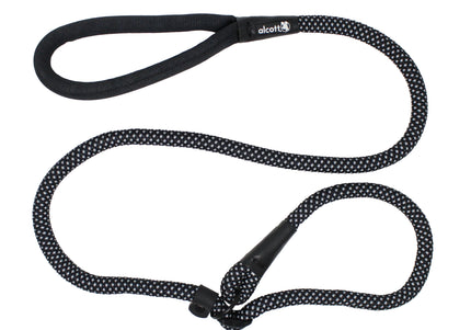 Alcott Adventure Slip Rope Leash 150cm Black – Reflective, Durable Rope with Secure Slip Design