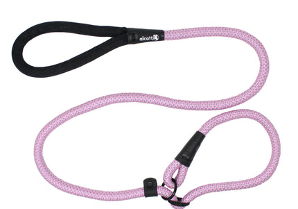 Alcott Adventure Slip Rope Leash 150cm Pink – Reflective, Durable Rope Lead with Secure Grip, S/M