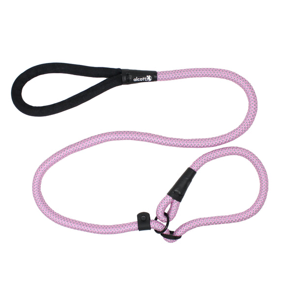 Alcott Adventure Slip Rope Leash 150cm Pink – Reflective, Durable Rope Lead with Secure Grip, S/M