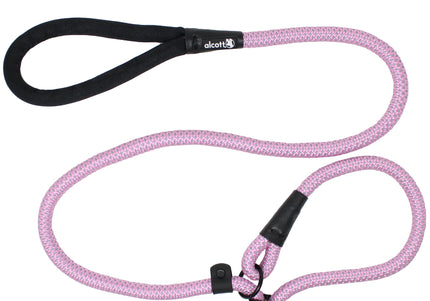 Alcott Adventure Slip Rope Leash 150cm Pink – Reflective, Durable Rope Lead with Secure Grip, S/M