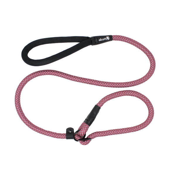 Alcott Adventure Slip Rope Leash 150cm Red – Reflective Durable Rope, Small/Medium Size