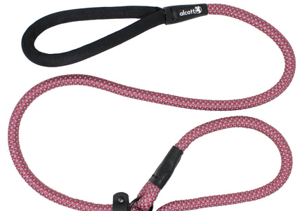 Alcott Adventure Slip Rope Leash 150cm Red – Reflective Durable Rope, Small/Medium Size