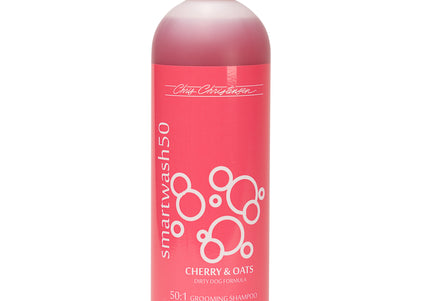Chris Christensen Smart Wash Cherry & Oats Shampoo – Deep Cleansing Concentrate, Oatmeal Cherry Scent, 1:50 Dilution