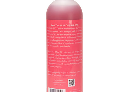 Chris Christensen Smart Wash Cherry & Oats Shampoo – Deep Cleansing Concentrate, Oatmeal Cherry Scent, 1:50 Dilution