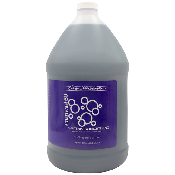 Chris Christensen Smart Wash 50 Whitening & Brightening Shampoo – Concentrated 1:50 Formula, 3.8L, Enhances Coat Color