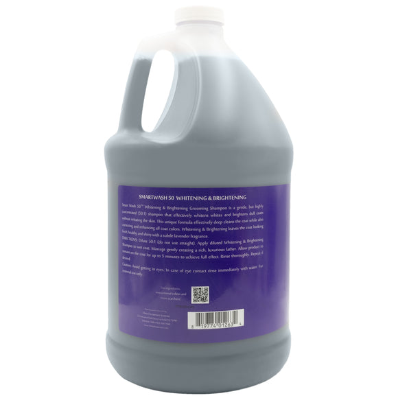 Chris Christensen Smart Wash 50 Whitening & Brightening Shampoo – Concentrated 1:50 Formula, 3.8L, Enhances Coat Color