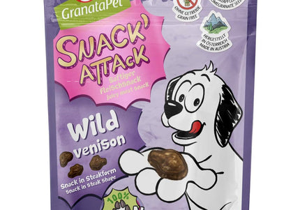 GranataPet Snack Attack Wild Meat Treats – Natural Game Flavor, 100g, Protein-Rich