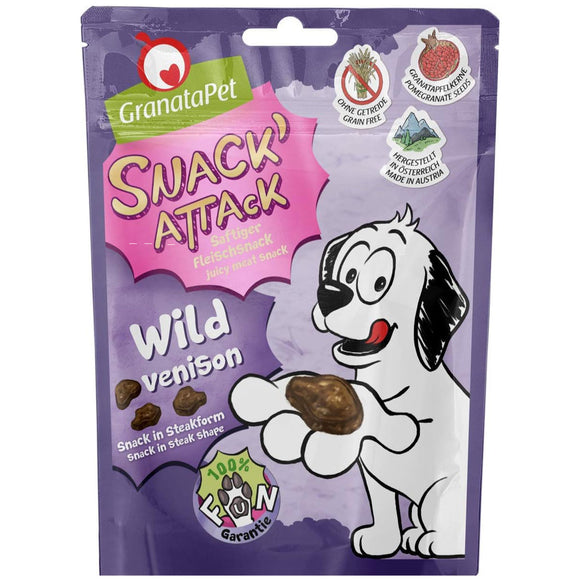 GranataPet Snack Attack Wild Meat Treats – Natural Game Flavor, 100g, Protein-Rich