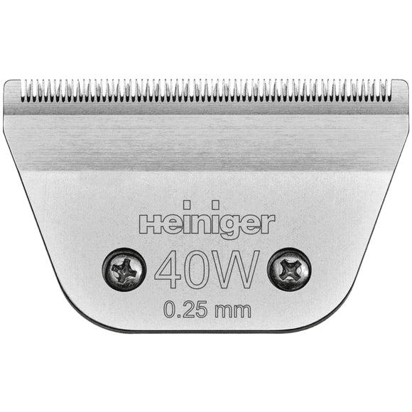 Heiniger Wide Blade 40W – Stainless Steel Snap-On Clipper Blade, 0.25mm Precision Cut