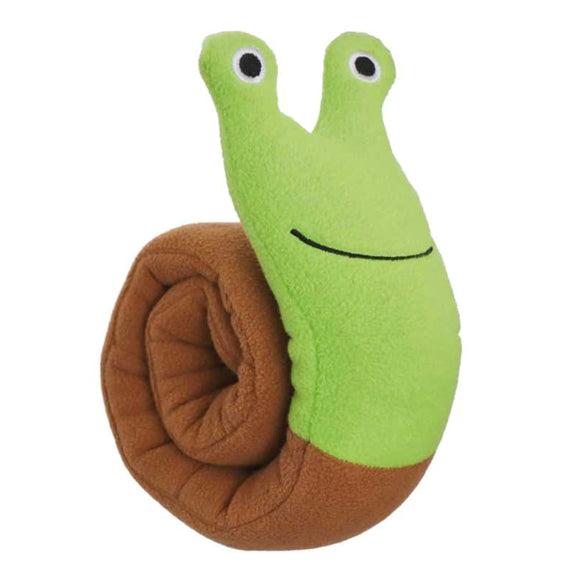 Record Sniffy Rolls Snail Plush Toy – Interactive Squeaker with Treat Pocket, Soft Sensory Design